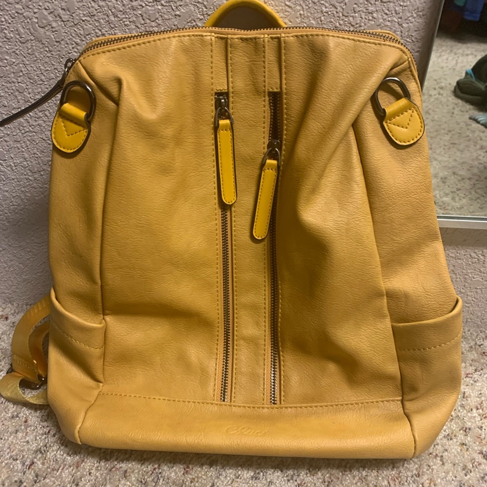 Leather backpack purse